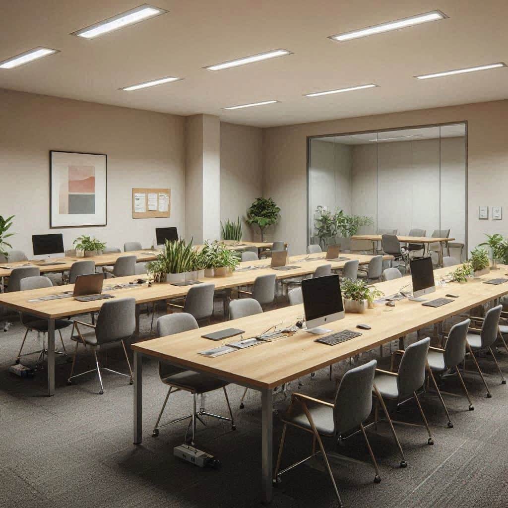 写字楼办公品牌创意小组多组直播宣传会交错场景下，空间布景拆装顺序如何安排